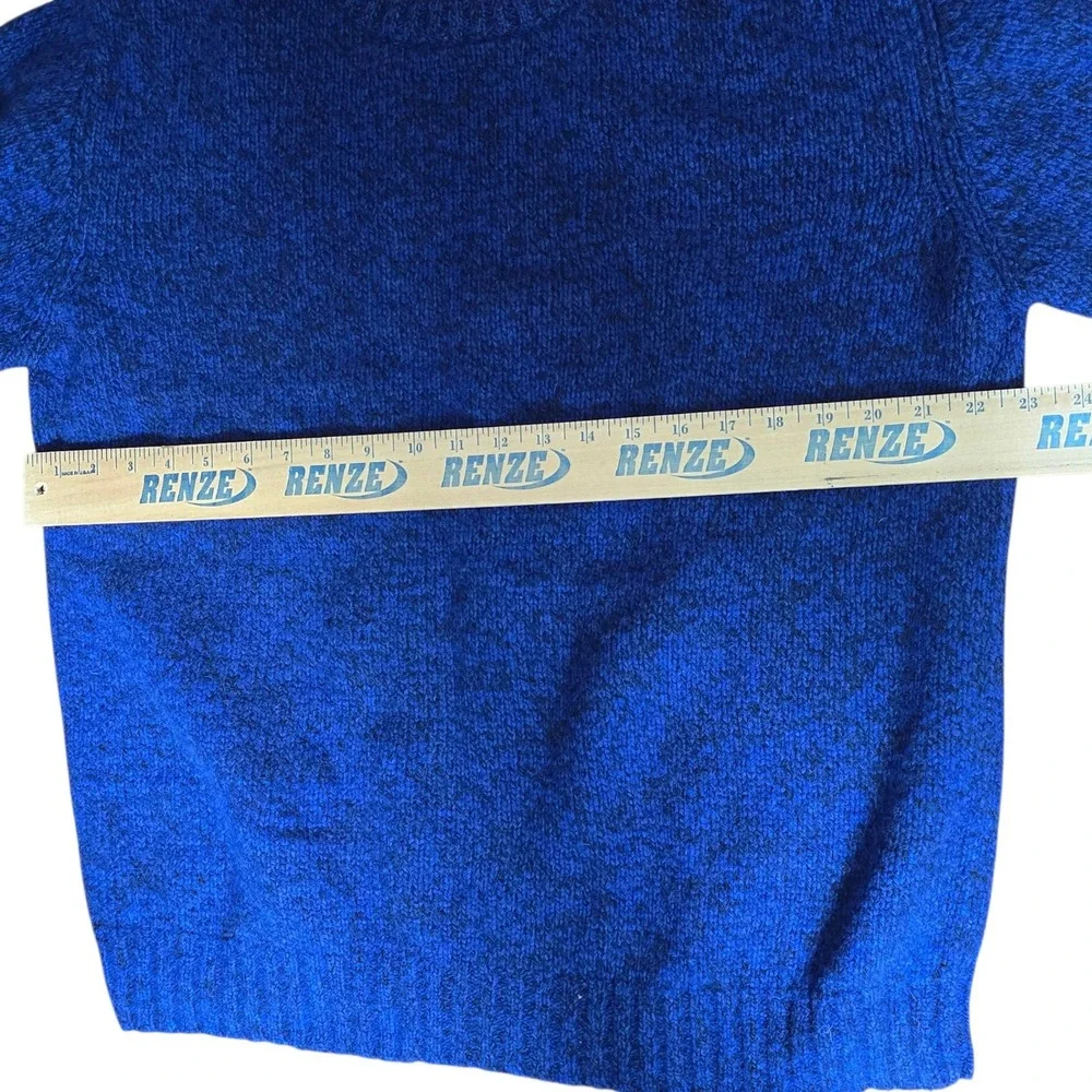 Woolrich Vintage‎ Mens Blue Marled Wool Blend Crewneck Sweater Pullover XL